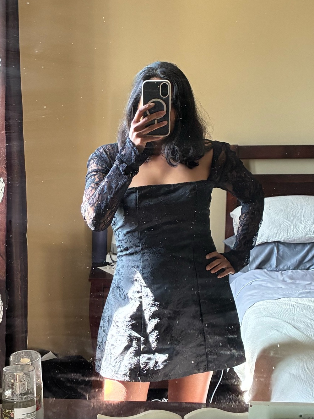 Black Lace Mini Dress